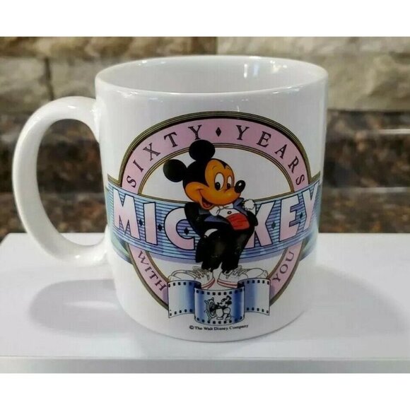 Vintage 1988 Mickey Mouse-Walt Disney Company “60 Years With You” Coffee Mug! - Picture 1 of 5